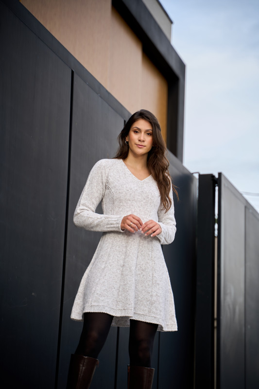 VESTIDO MOUSSE DECOTE V 21021